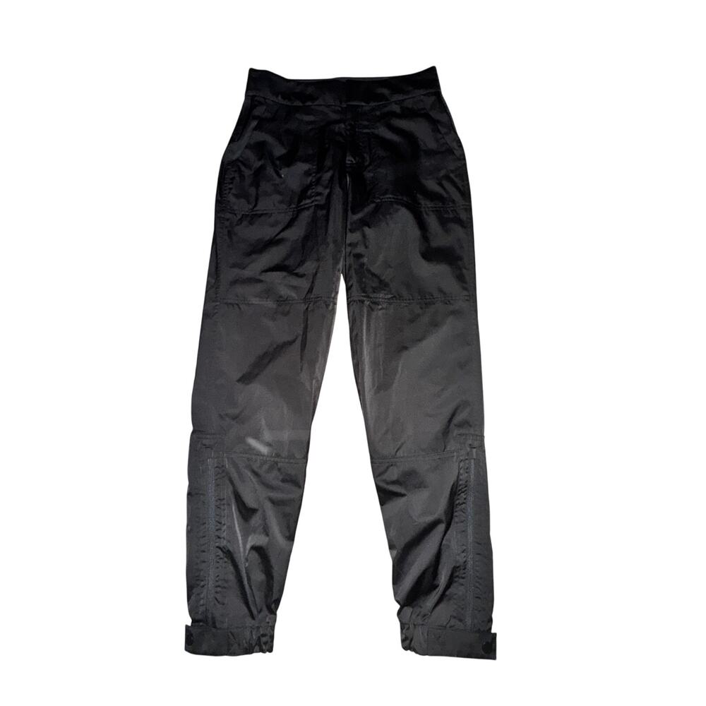 Athleta Radiant Jogger Women's Size 0 Black Zip Hem Tapered Pants Mid Rise